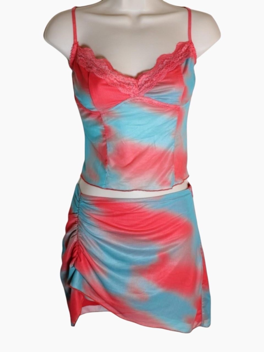 O Vianca "Show You Up" Mesh Top and Skirt Set